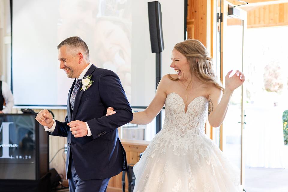 Newlyweds dancing