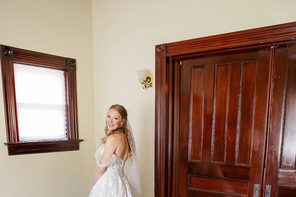 Bride in her Dress