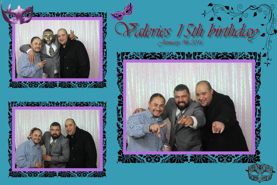 Valeries 15th birthday (open booth) backdrop of their choice