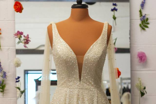 All beaded champagne gown