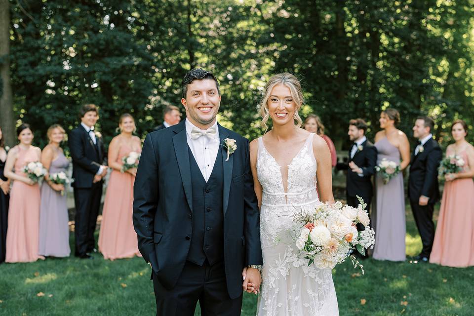 Bridal Party in the garden