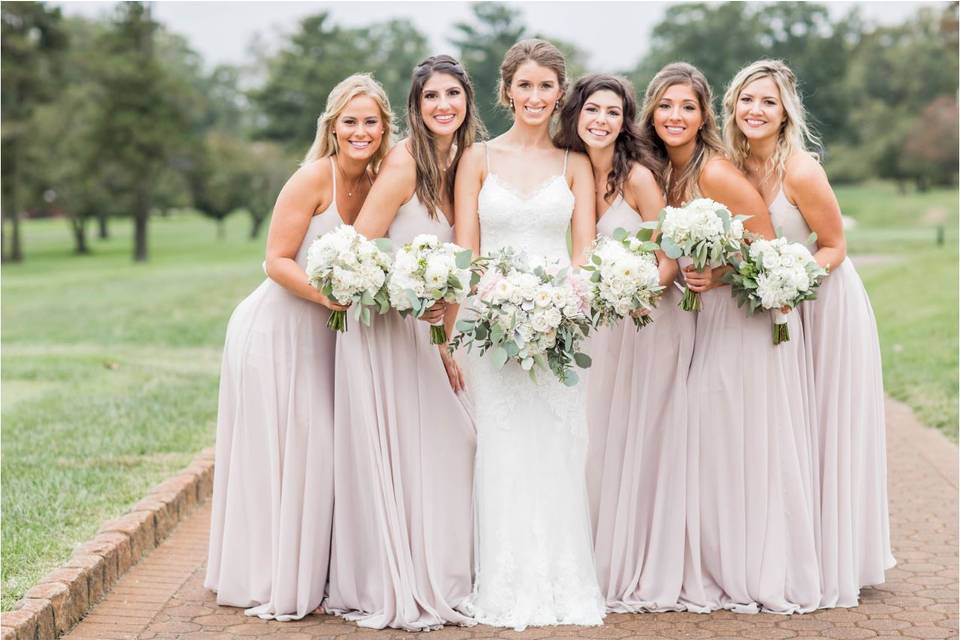 Bride and bridesmaids