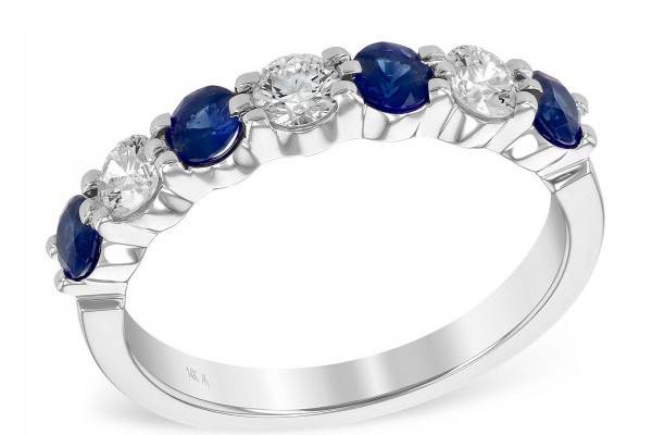 Sapphire and diamond band