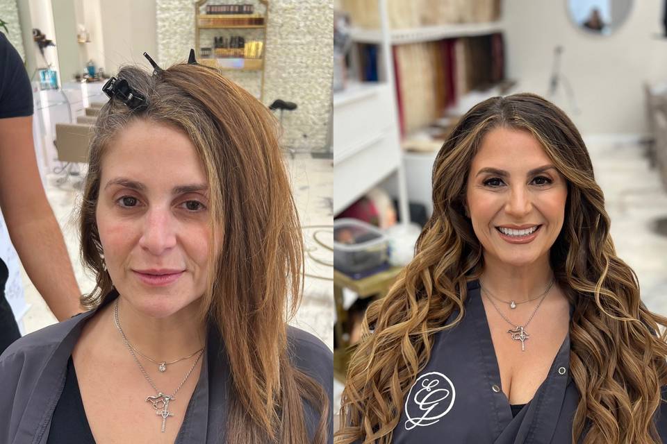 Before & After Glam/Hair