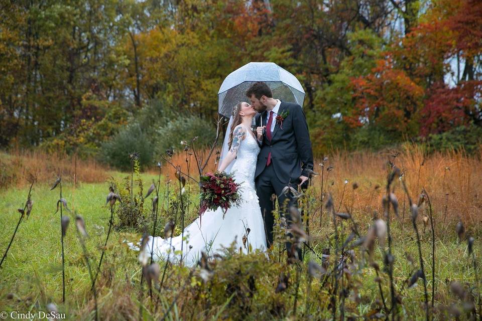 Couple under an umbrella