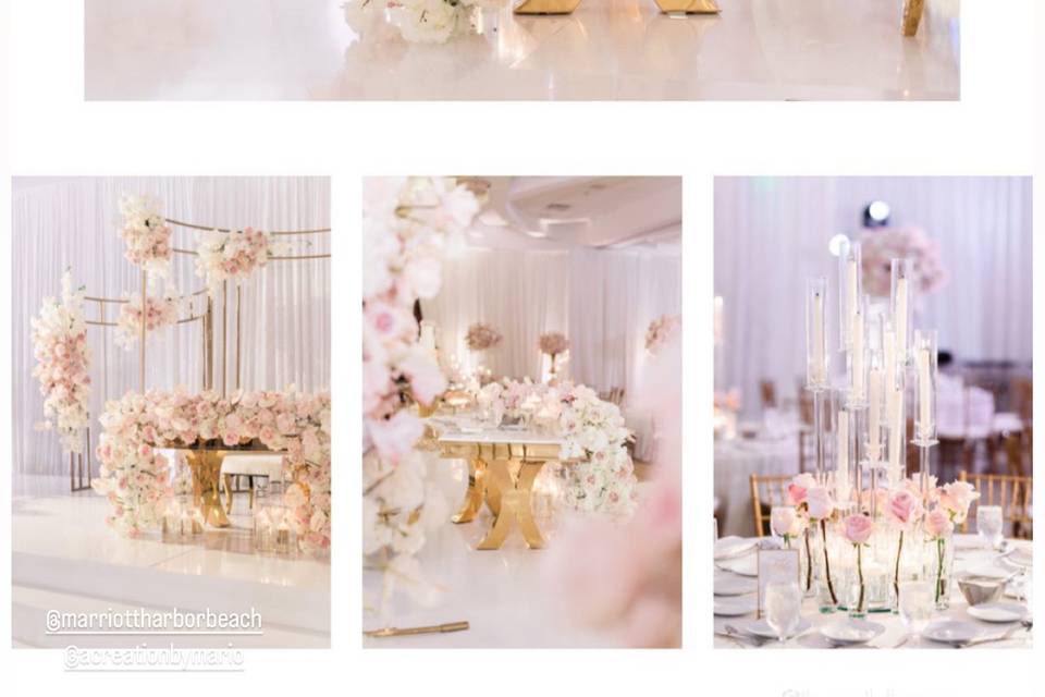 Bride and groom stage