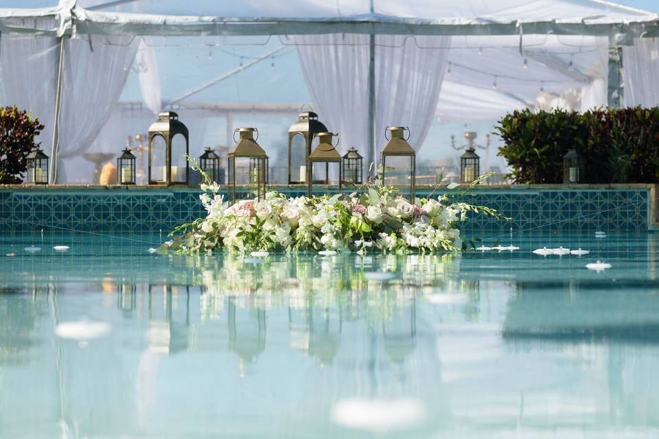 Pool floral decor