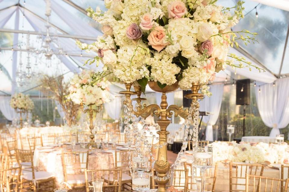 Glam floral centerpiece