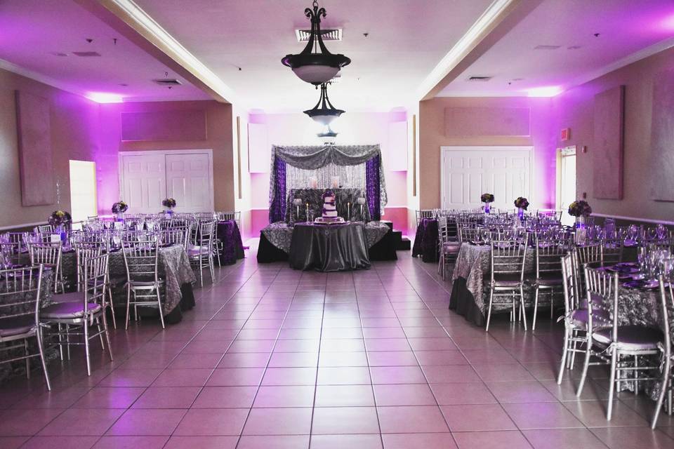 Purple and silver reception