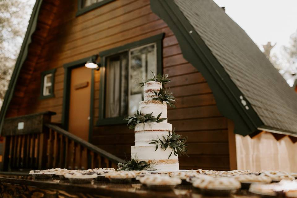 Naked wedding cake