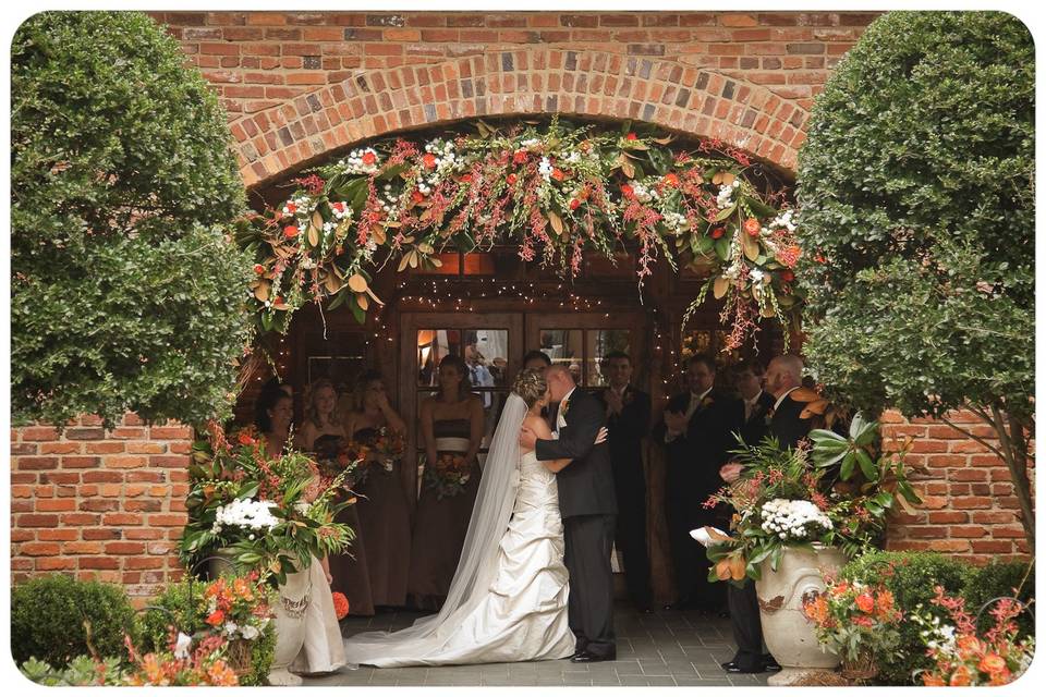 Fall ceremony in courtyard