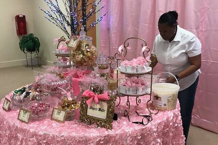 Pink theme buffet
