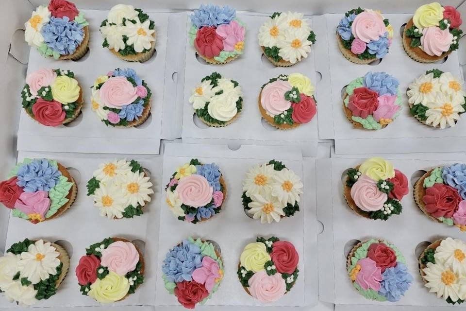 Flower cupcakes
