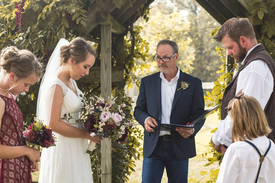 Outdoor wedding ceremony