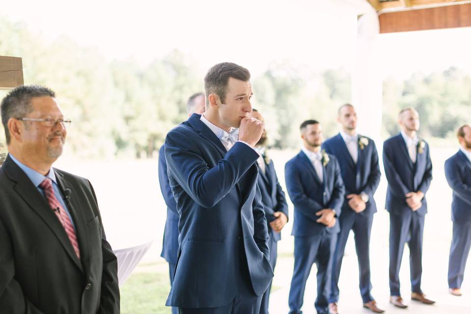 A grooms reaction!