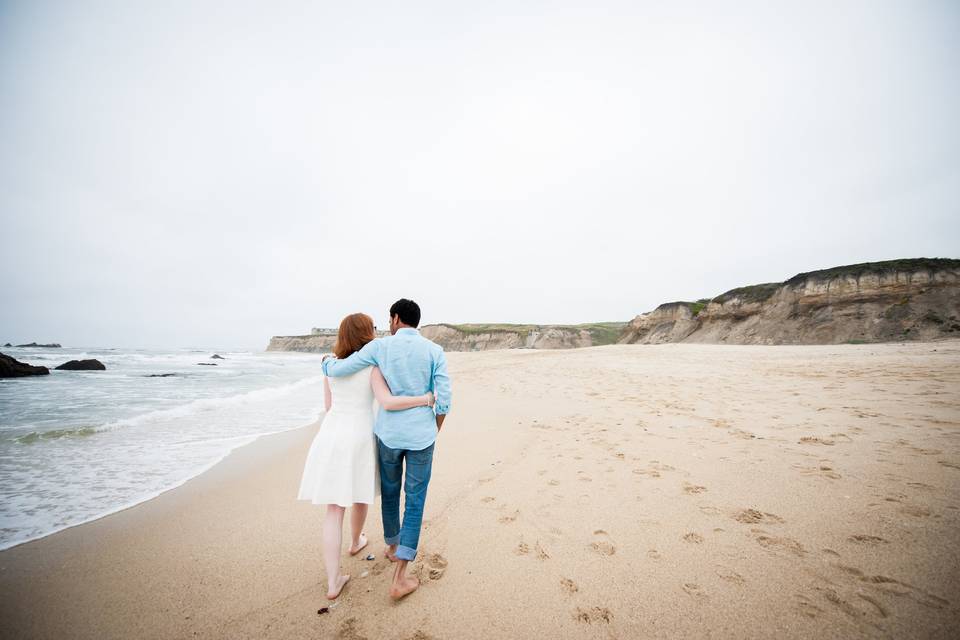 Walking down the beach