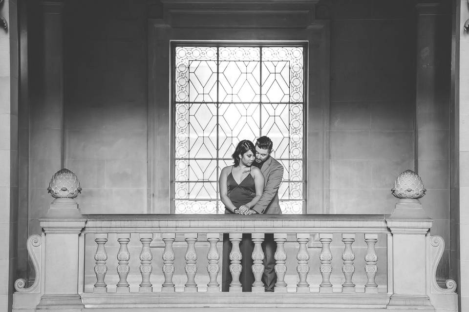 Couple on a balcony