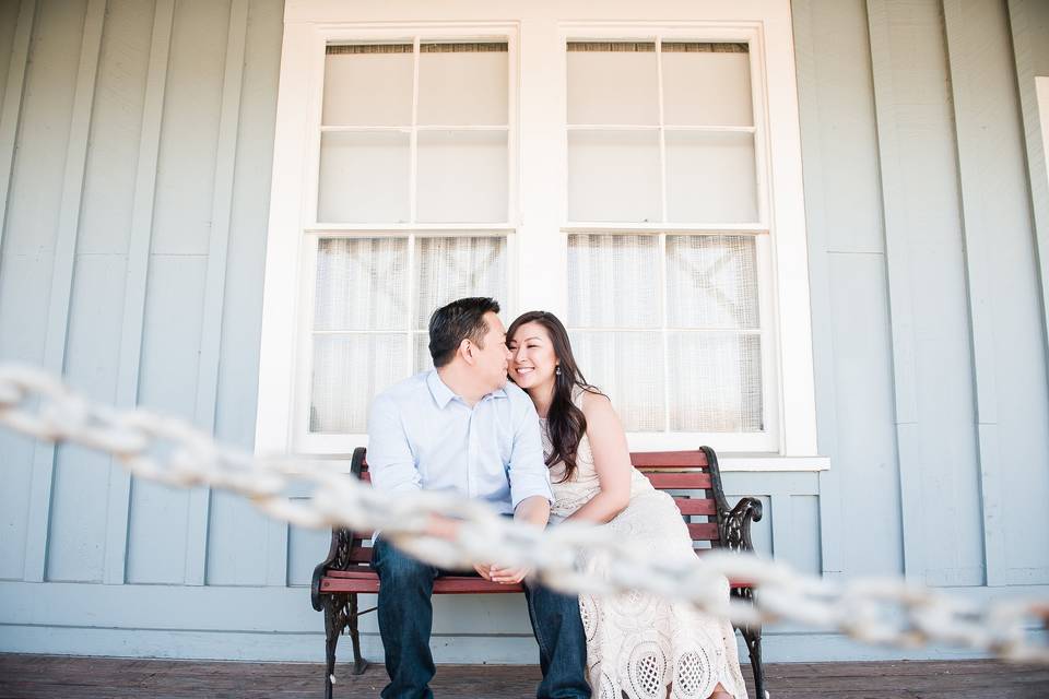 Couple sitting on a porch