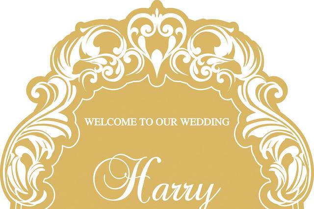 Welcome Sign  in Gold Acrylic