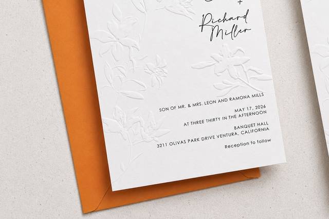 Sculpted Embossed Invitation