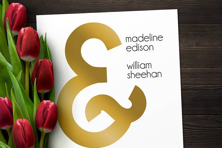 Gold Foil Wedding Invite