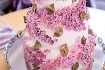 Pink accented cake