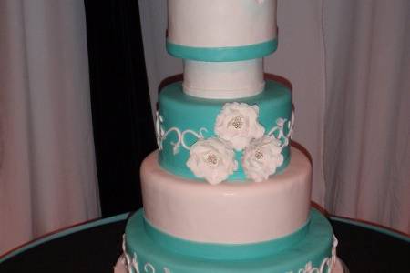 Stacked aqua cake