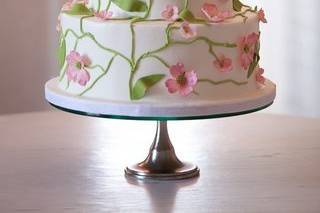 Vines and cherry blossom inspired cake