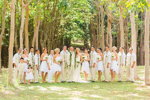 Couple and bridesmaids