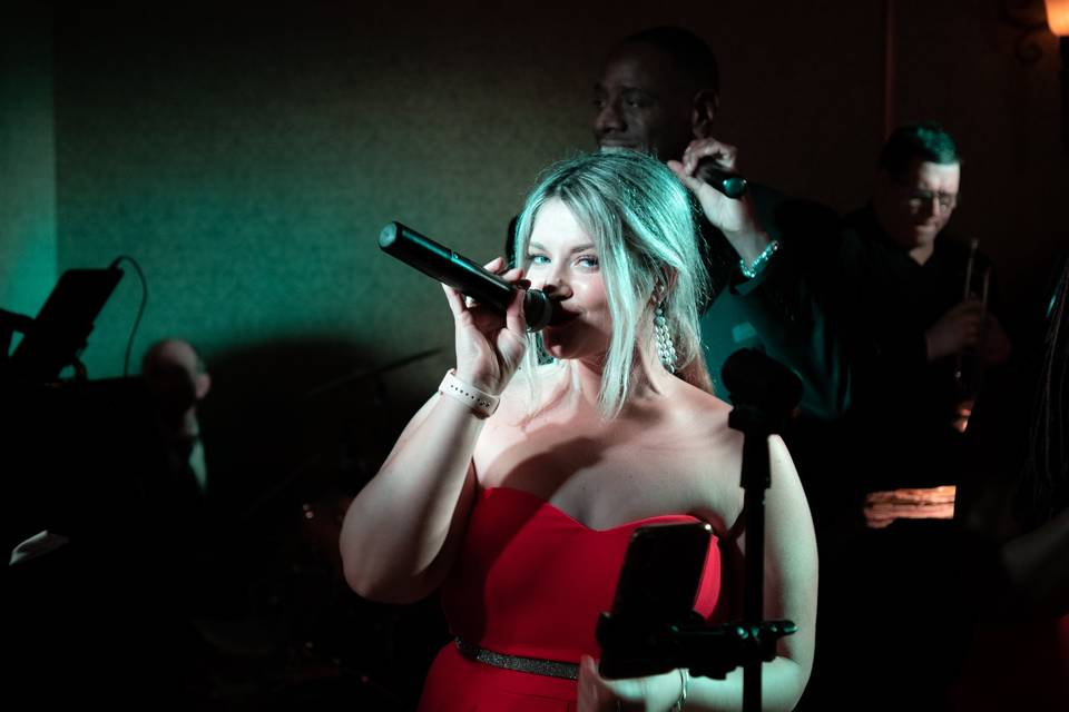 Brielle performing at wedding