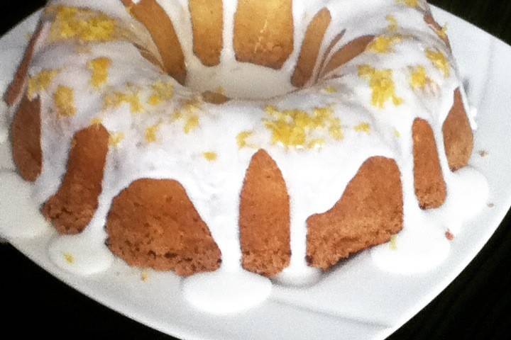 Lemon pound cake for a cake display