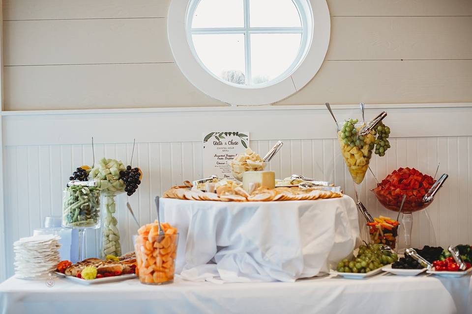 Cheese and fruit display