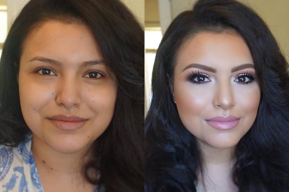 Before and after makeup