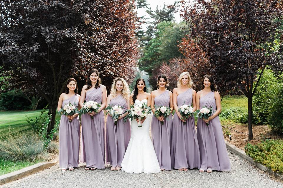 Bride and bridesmaids