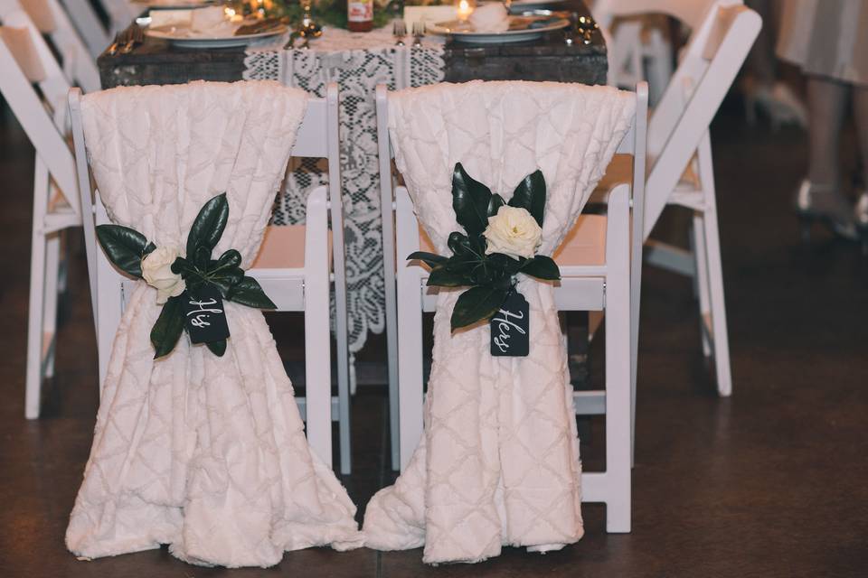 Wedding chairs decor