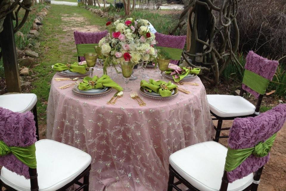 Table set up with centerpiece