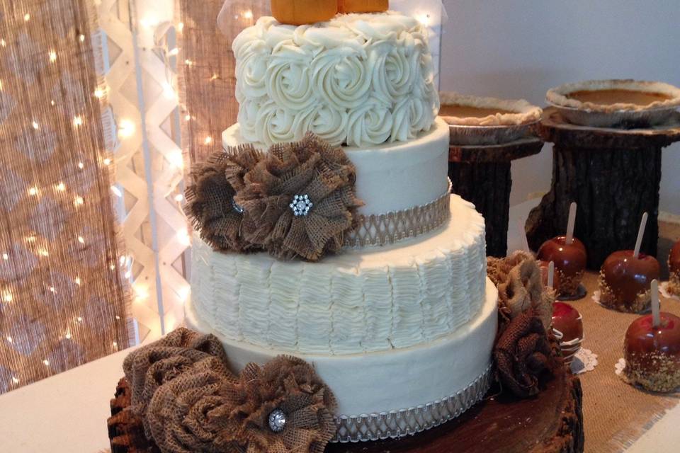 Three tier wedding cake