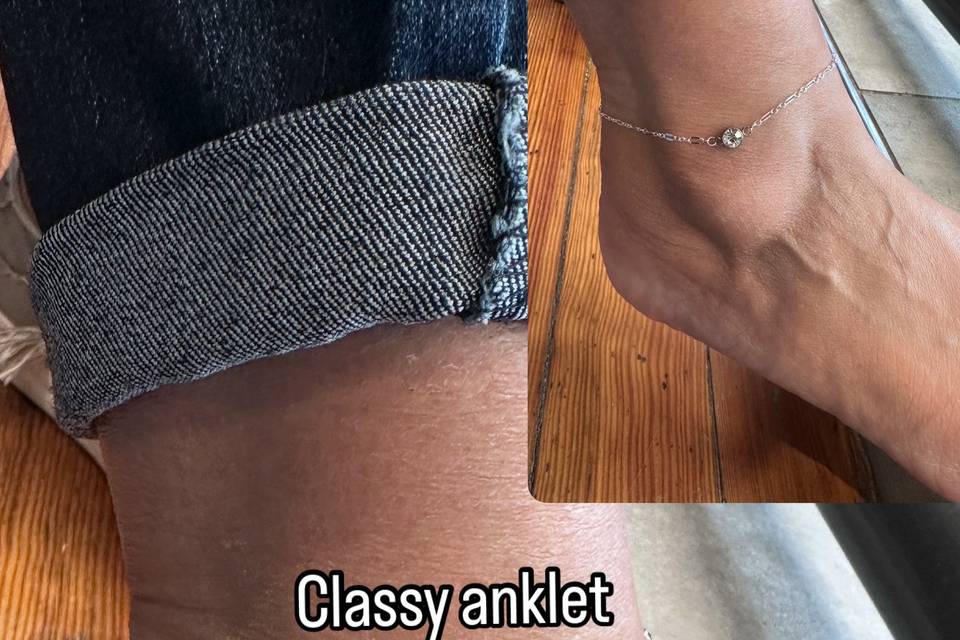 Simple anklet with birthstone