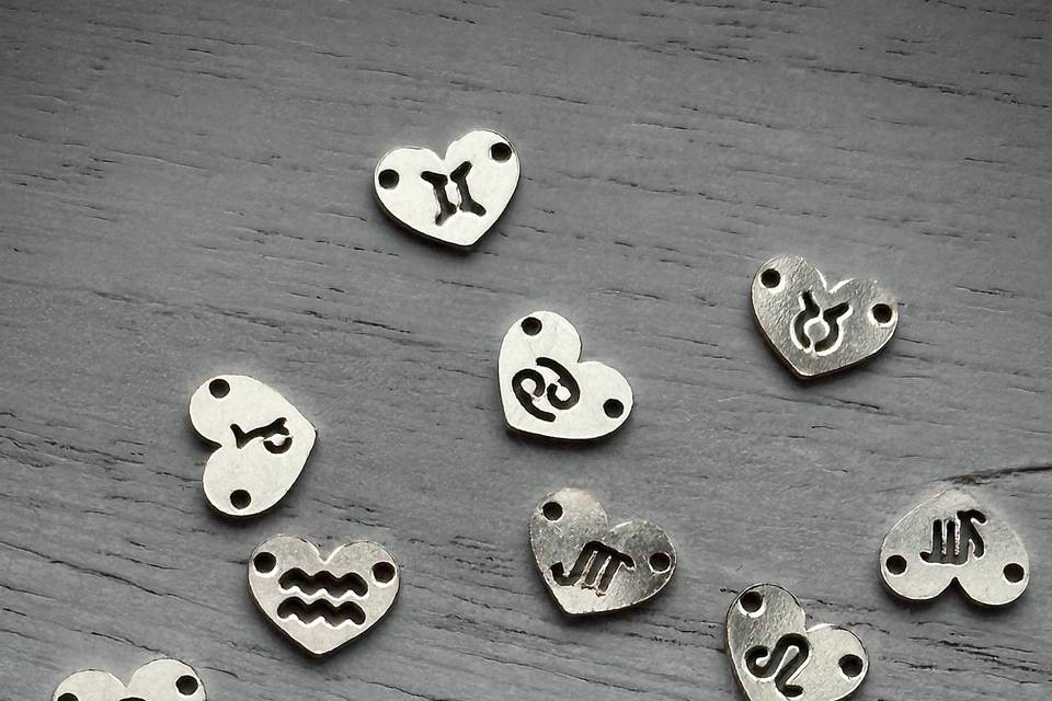Silver zodiac charms