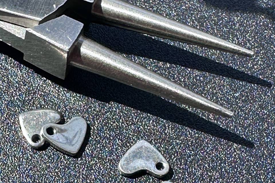 Sterling hearts with holes