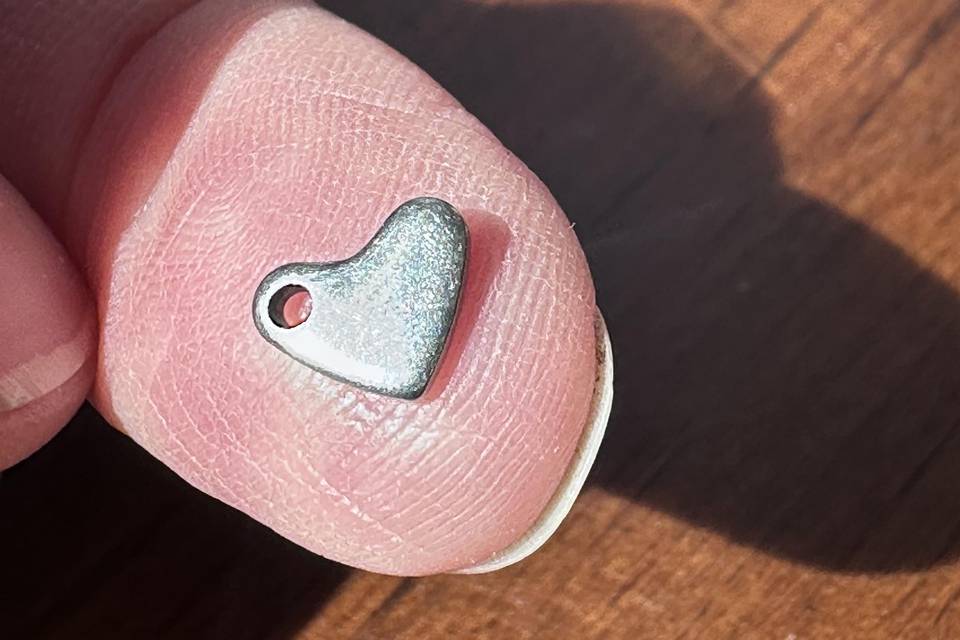 Sterling heart with hole