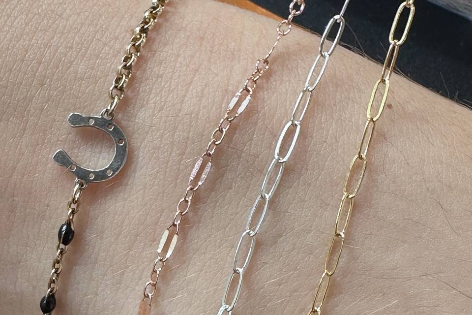 Trying on chains
