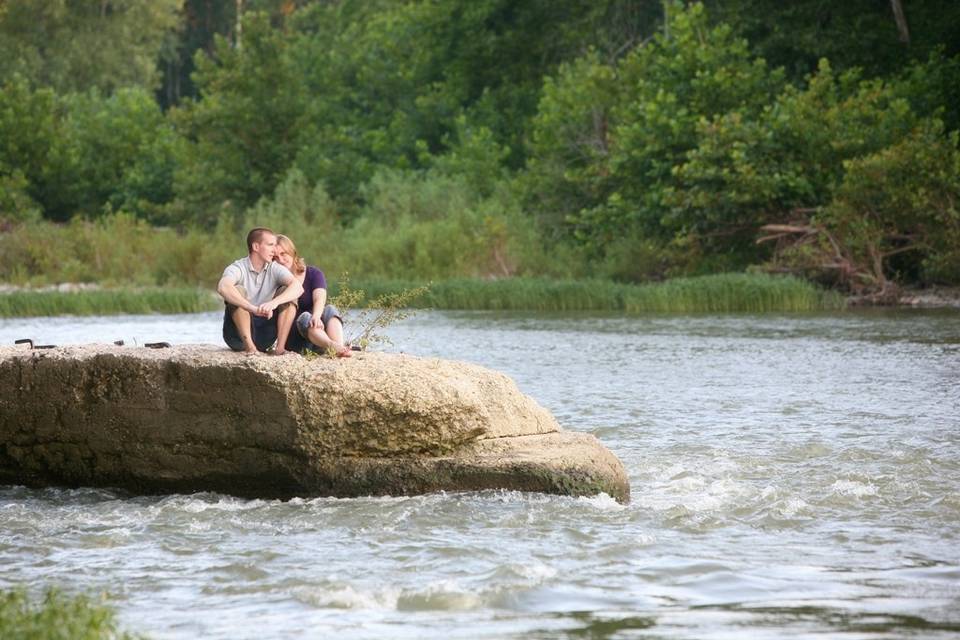 engagement session Little Miami River Milford OH