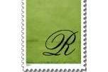 Beautiful green monogrammed stamp. Perfect for invitations, RSVP's, Save the Dates or thank you cards. Personalize with your very own initial.
