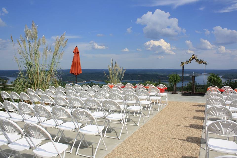 Outdoor wedding setup