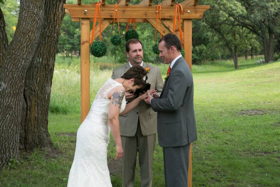 Laughing bride