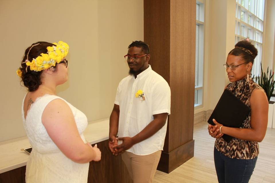 Don and Kawehi exchanging vows