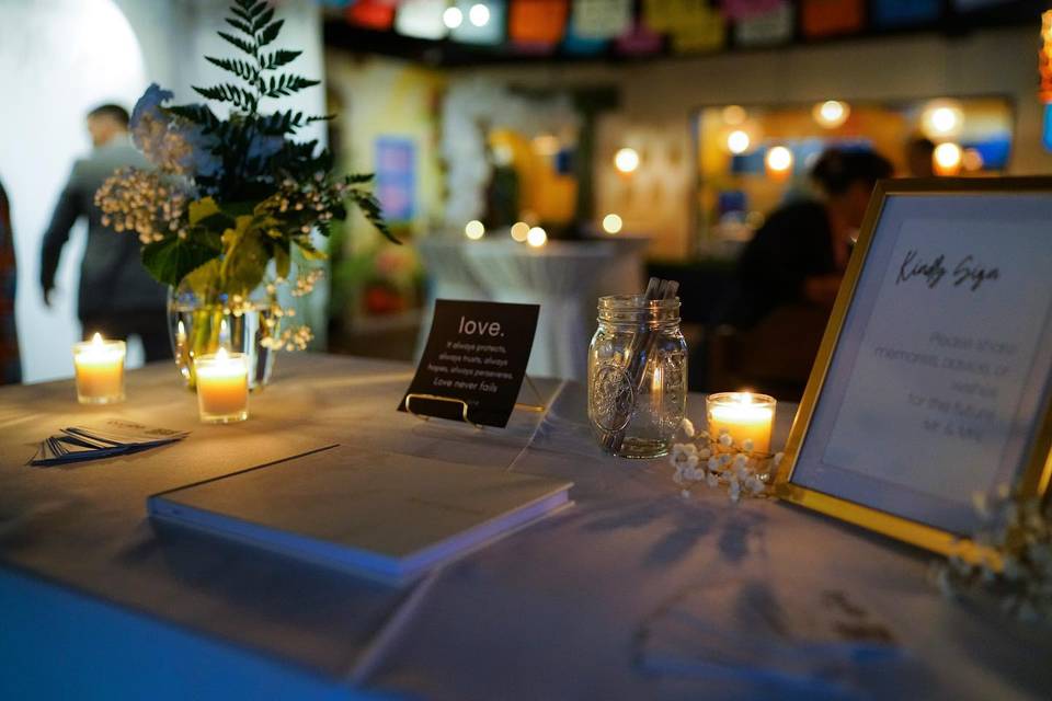 Welcome table for B & G