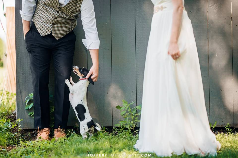 Bride wearing her heels