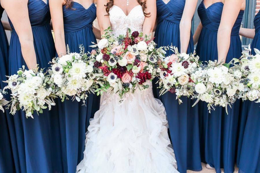 Bouquets of the bride and bridesmaids